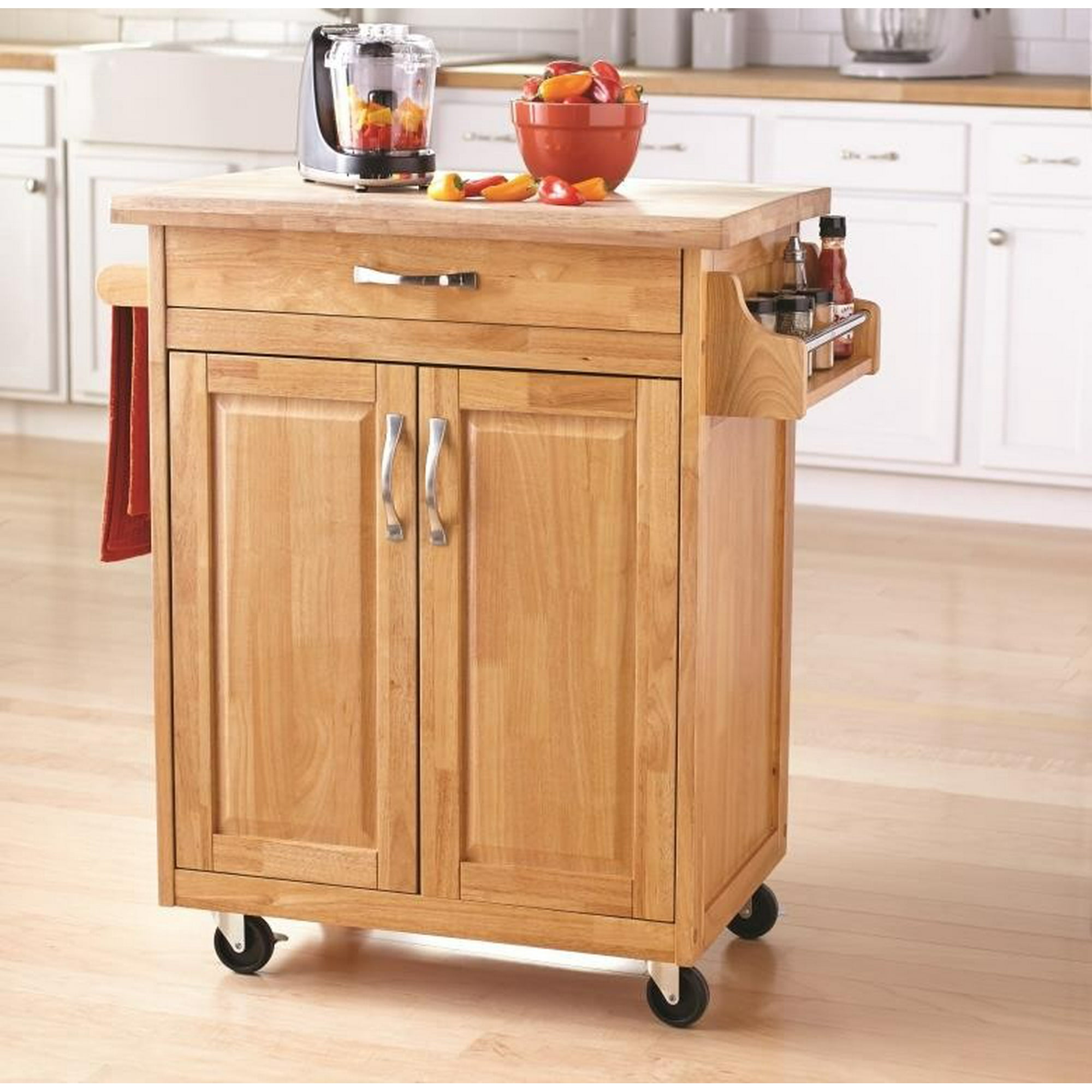 Mainstays Portable Kitchen Island Cart with Drawer ...