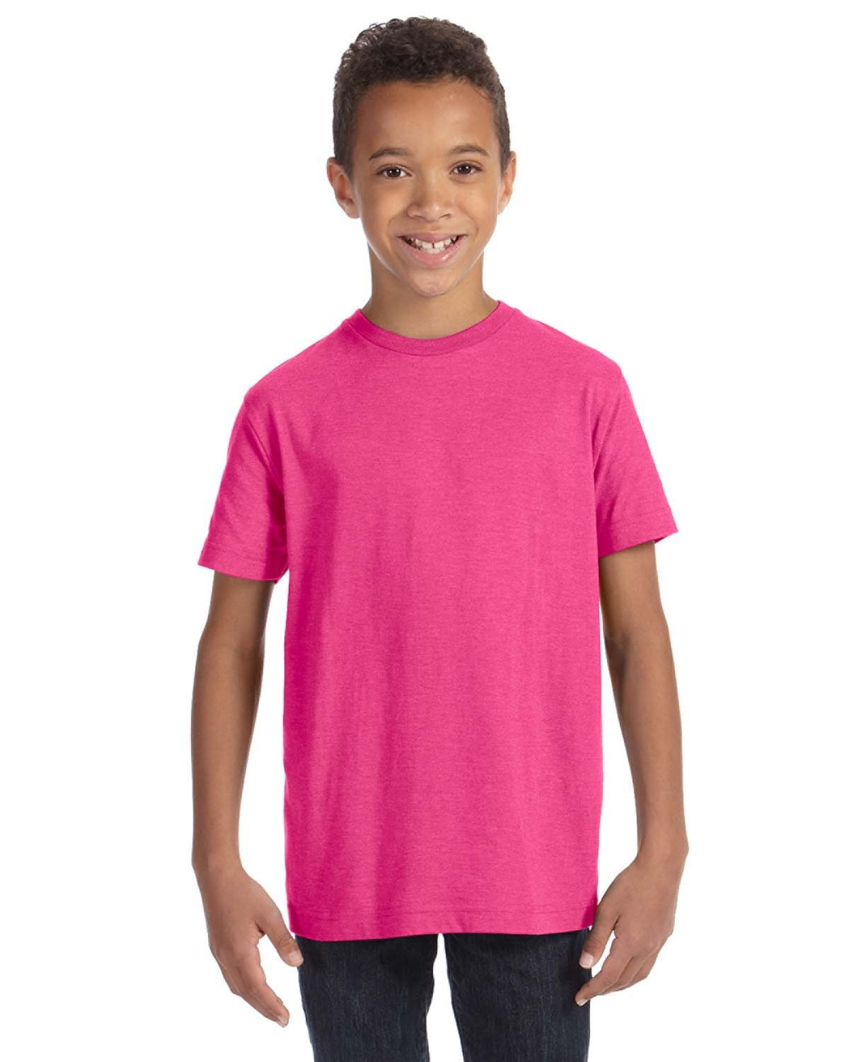 Aquaguard 100% Cotton Boys t-Shirts Crew Neck Short Sleeve Kids Toddler Tee - XS - Vintage Hot Pink