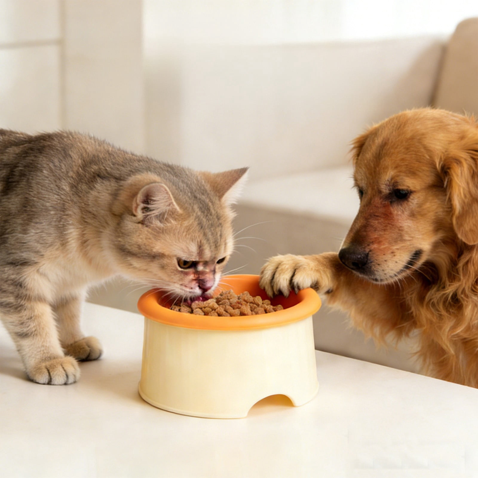 Tarmeek Silicone Dog Bowls Elevated, Fruit Design Adjustable Angle Cervical Spine Protection for Food & Water, Anti-Tip Design, Appetite Stimulating, Easy Clean Cat Bowls Elevated Dog Bowls