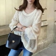 thumbnail image 4 of Diufon Womens Long Sleeve Sweaters Fall Casual Solid Color Tops Rounds Neck Pullover Tops, 4 of 5