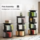 thumbnail image 5 of 4 niveles rotating estante: almacenamiento rack niños y adults, de esquina spinning book estante small space, wood revolving estante de libros organizer dormitorio & sala de estar (negra), 5 of 7