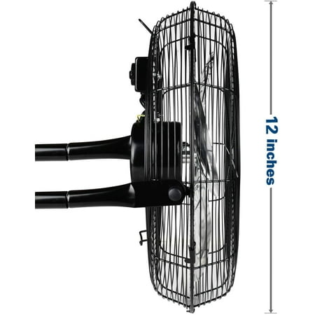 

Eccomum Simple Deluxe 12 Inch 3-Speed High Velocity Heavy Duty Metal Industrial Floor Fans Oscillating Quiet for Home Commercial Residential and Greenhouse Use Outdoor/Indoor Black