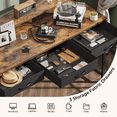 thumbnail image 5 of Huuger 47 inch Computer Desk with LED Lights & Power Outlets, Office Desk with 3 Storage Drawers, Gaming Desk, Home Office Desk, Rustic Brown, 5 of 10