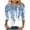 #3 Navy, variant on Luxalzxs 3/4 Length Sleeve Womens Tops Summer Fashion Round Neck Loose Casual Blouses Floral Print Pullover T-Shirts Tops
