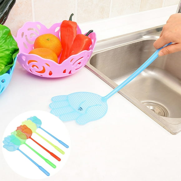 5pcs Fly Swatter Funny Hand Shaped Fly Swatters Manual Fly Swatter With Long Handle Indoor And Outdoor For Color Random for Cockroach Flea Sticky Glue Glue Sticky Sticks Moth for Clothes Sand for for