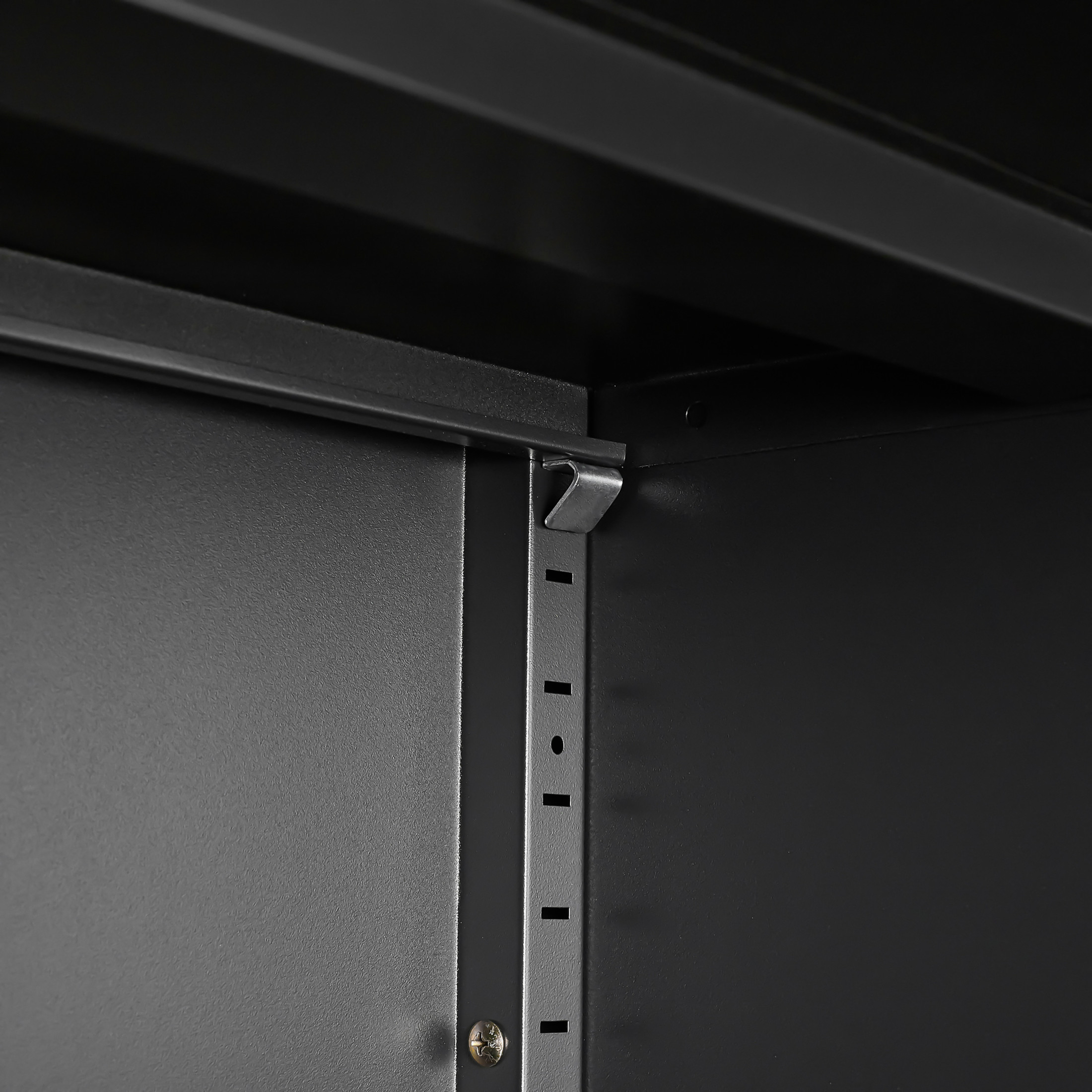 Noble House 36" Steel Storage Locker with Adjustable Shelves, File Cabinet Organizer for Office/Home, Black