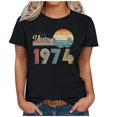 thumbnail image 4 of Womens Tops,Tbopshirt Summer Tops for Women,Plus Size T Shirts,1974 Vintage Shirt for Women 50th Birthday Gifts Idea Retro Party Tops Funny Tees,Short Sleeve Blouses, 4 of 4