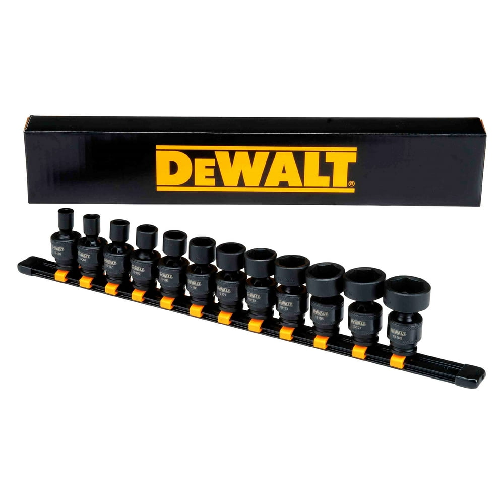 DeWALT DWMT19228 12Piece 3/8" Drive SAE 6Point UJoint Impact Socket Set