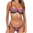 thumbnail image 2 of Women's Fashion Flower Embroidery Sexy Lingerie Lace Two Piece Suit Bi, 2 of 4