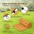 thumbnail image 2 of VINGLI 8ft L 22in W Wooden Garden Pathway, Roll Out Outdoor Walkway Flooring W/Steel Wire, Anti-Slip Texture, Ground Stakes, Fir Wood Pathway for Garden, Patio, Wedding, Beach, Party Decor, 2 of 7