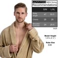 thumbnail image 3 of Men's Soft Plush Fleece Classic or Hooded Robe with Front Pockets, 3 of 7
