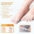 thumbnail image 4 of Toe Separator -Silicone Big Toe Corrector - Relieves Foot Pain, Hammer Toe, Bunions, and Curled Toe -1 Pair of Pink Adjustable Toe Separator for Both Men and Women(Pink 2PCS), 4 of 8