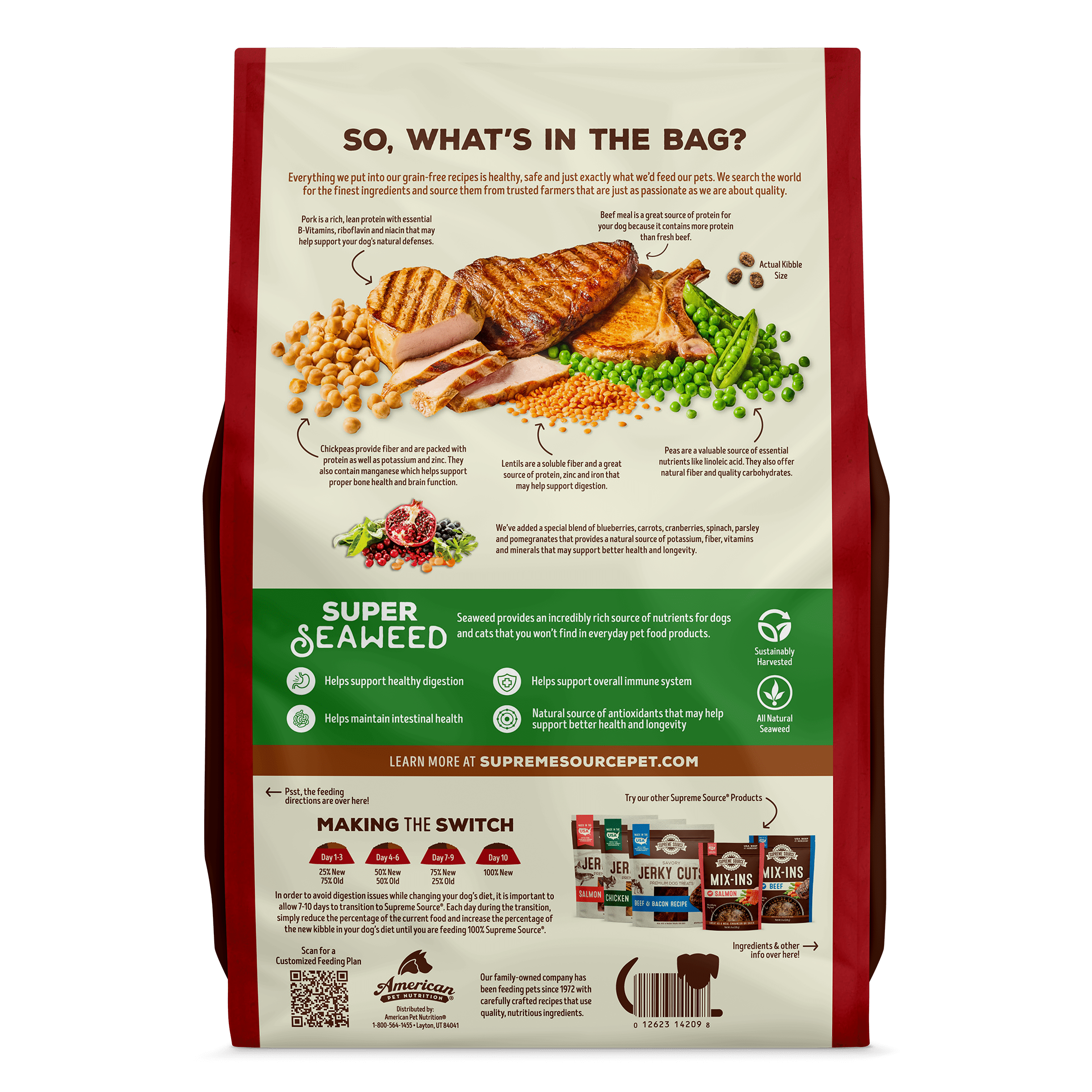 Supreme Source Grain-Free Pork, Peas & Wild Boar Recipe Dry Dog Food, 11lb Bag