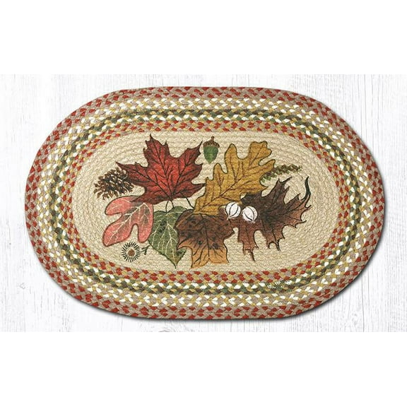 Earth Rugs Autumn Leaves Printed Area Rug