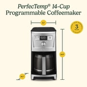 Cuisinart Coffee Maker, 14-Cup PerfecTemp Programmable Coffee Machine Glass Carafe with 1-4 Cup Setting, Brew Strength Control, Brew Pause, and Over Ice Function, White, DCC-3500W