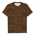 thumbnail image 4 of Bibifish Womens T-Shirt Yellow Leopard Print Short Sleeve Crew Neck tee Stretchy Slim Fit Lightweight Casual Date Nights Wild Stylish Top, 4 of 4