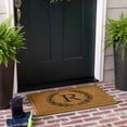 thumbnail image 2 of Mohawk Home Laurel Monogram R Low Pile Printed Faux Coir All Weather Eco Friendly Indoor/Outdoor Doormat, Natural, 2' X 3', 2 of 5