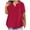 Red, variant on Erwazi Womens Plus Size Tops Short Sleeve V Neck T-Shirts Summer Solid Color Loose Casual Tees