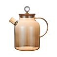 thumbnail image 2 of Jarra de agua de vidrio con tapa de madera Tetera de vidrio de borosilicato Tetera de agua fría Temperatura de -20  degree C a 150  degree C Boca ancha duradera Marrón Claro 1.8L perfecl  tetera tetera, 2 of 8