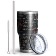 thumbnail image 2 of 30oz Math Equations Colorful Math Symbols Black Pattern Tumblers Stainless Steel Tumbler with Lid and Straw,Vacuum Insulated Double Wall Travel Tumbler Cups Mug with Cleaning Brush for Coffee,Tea, 2 of 7