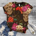 thumbnail image 2 of De Camiseta blusa con estampado 3D de manga corta para mujer de talla grande, 2 of 6