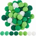 thumbnail image 1 of 100 bolas de pompones verdes para manualidades, de 25 mm, de poliéster, multicolor, suaves y esponjosas, redondas, mini pompones., 1 of 9