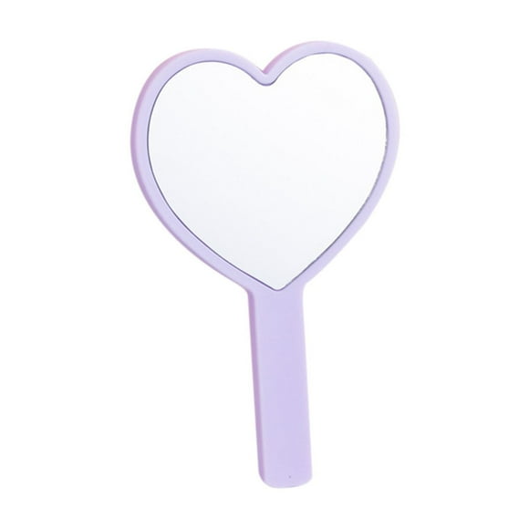 Xihbxyly Espejo En Forma de Corazón, Elegante Espejo de Maquillaje de Mano, Reflector de Vidrio Transparente, Diseño Práctico con Asa, Rutina de Belleza Diaria, Regalo Ideal para Ella, Perfecto para