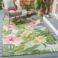 thumbnail image 4 of SAFAVIEH Barbados Floral Outdoor Area Rug, Green/Pink, 8' x 8' Square, 4 of 8