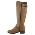 thumbnail image 3 of Encina-S Camel Tan Soda Women Buckled Flat Riding Boots Side Zipper Knee High Elastic Calf 8, 3 of 4