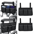 thumbnail image 1 of Bolsa para Colgar de la silla de ruedas Baoblaze Organizador lateral para silla de ruedas Negro y café, 1 of 8