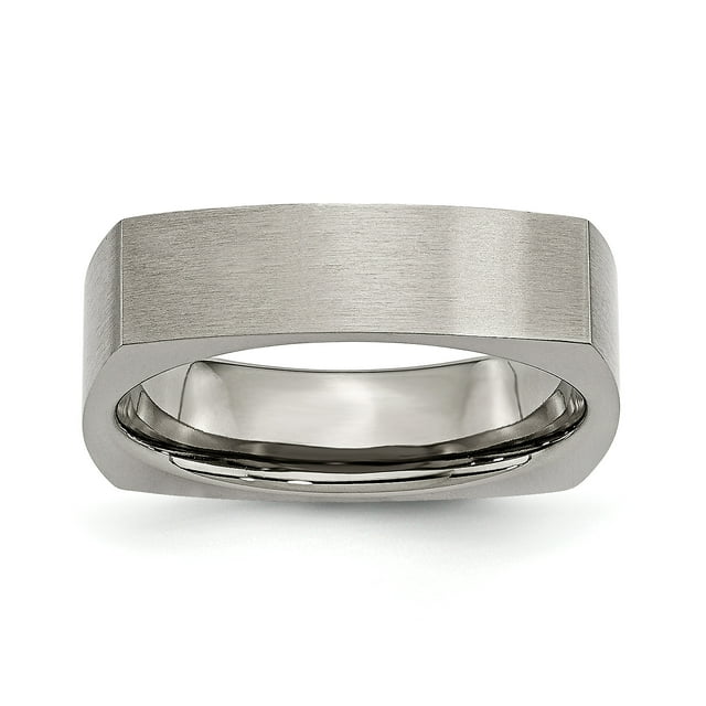 Bague Carrée en Titane 6mm Mariage Fantaisie