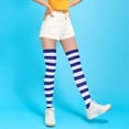 thumbnail image 6 of PTSPLLMY Sox Womens Striped Thigh High Socks Novelty Colorful Over The Knee High Socks Girls Long Stockings Costume Cotton, 6 of 8