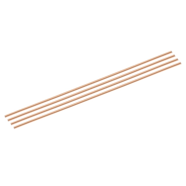 Barra Redonda de Cobre Puro Uxcell Diámetro Longitud Barra Sólida de Cobre para Artesanía Metálica 3 x 250mm 4pcs