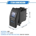 thumbnail image 6 of Unique Bargains 5 Pin Car Interior Light Waterproof Rocker Switch Toggle Kit 20A/12V 10A/24V SPST on Off Universal Blue, 6 of 6
