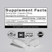 CON-CRET Creatine HCl Capsules | Supports Muscle, Cognitive, and Immune Health | Creatine Pills, 72 Count