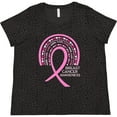 thumbnail image 3 of Inktastic Breast Cancer Awareness Rainbow Ribbon with Hearts Women's Plus Size T-Shirt, 3 of 5