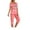 A-Orange, variant on Defitshape Women's Cute Pajama Set Cotton Capri Loungewear Soft Short Sleeve Pjs Comfy Pants Lounge Two Piece Patterned Print Sleepwear Orange Small