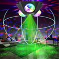 thumbnail image 2 of Party Light DJ Three-Head Disco Ball Light with Pattern Projection and Voice-Controlled Laser Light, 2 of 5