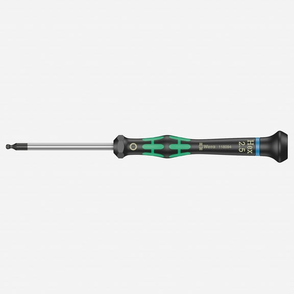 Wera 118094 2.5 x 60mm Kraftform Micro Ball End Hex Precision Screwdriver
