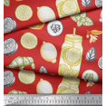 thumbnail image 3 of Soimoi Poly Georgette Fabric Lemon Slice Jar,Cucumber & Ginger Vegetable Print Fabric by Yard 42 Inch Wide, 3 of 3
