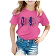 thumbnail image 4 of Mrzhqd 4Th Of July Shirts For Boys Girls Children Short Sleeved Comfortable Soft Independence Day Printed Top T Shirt Hot Pink 3-4 Years, 4 of 4