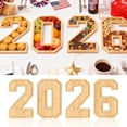 thumbnail image 3 of 2026 Bamboo Serving Tray Number Shaped Wooden Platter - Numbers Charcuterie Board Box for Graduation Party Centerpiece Snack Fruit Dessert Charcuterie Board - Number Shape 4, 3 of 10