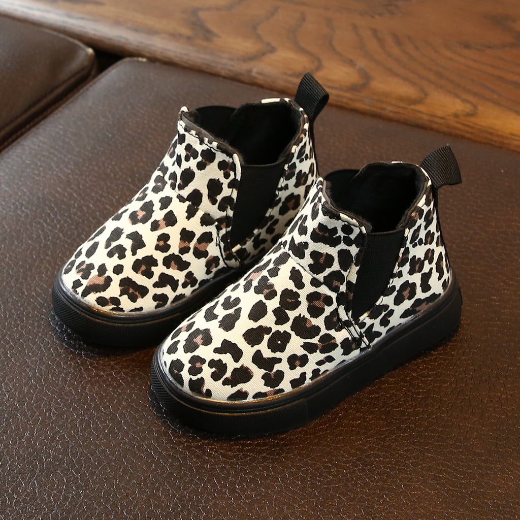 Toddler Kids Boots Girl Boy Casual Leopard Winter Booties Baby Short Ankle Shoe Infant/Little Kids 
