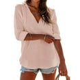thumbnail image 4 of Weikingp Linen Blouses For Women Summer Shirts For Women Gauze Shirts For Women Oversized Dress Shirts For Women Linen Tunic Tops For Women Pink L, 4 of 7