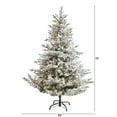 thumbnail image 2 of Nearly Natural 6ft. Flocked Fraser Fir Artificial Christmas Tree with 500 Warm White Lights and 236 Bendable Branches, 2 of 7