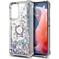 thumbnail image 5 of Nagebee For Motorola Moto G Stylus 5G 2024 Phone Case with Tempered Glass Screen Protector, Ring Holder/Wrist Strap, Glitter Liquid Floating Waterfall Cute Phone Cover (Gem), 5 of 6