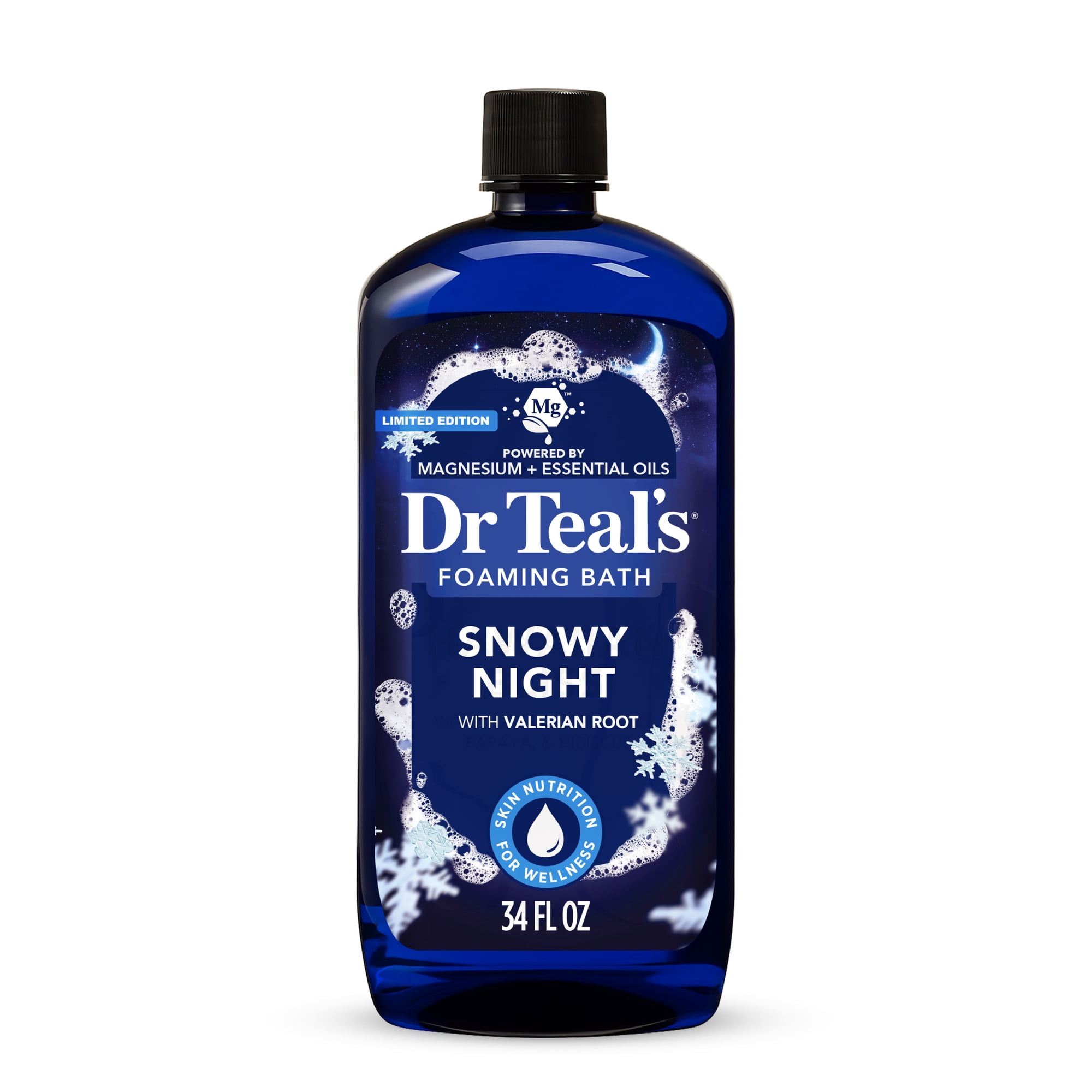 Dr Teal's Foaming Bath with Pure Epsom Salt, Snowy Night, 34 fl oz