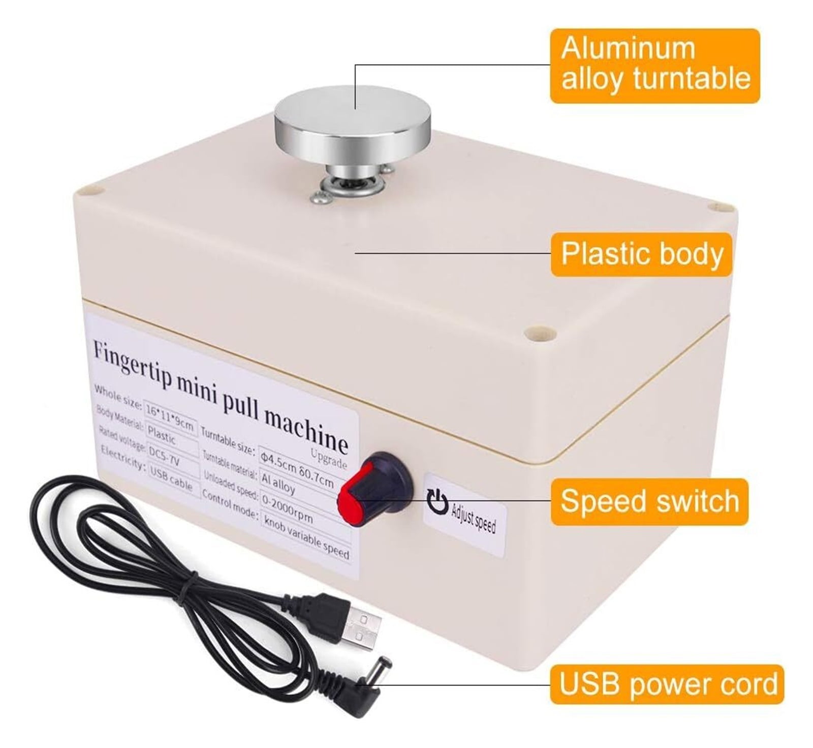 Mini Pottery Wheel Machine, With 6 Pottery Shaping Tools, 2000 RPM Pottery Wheel Mini Clay Making Pottery Machine DIY Craft ,Durable Design