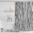 thumbnail image 2 of Black White Lines Shower Curtain Set - Standard 72" x 72" Washable Bathtub Curtain with 12 Hooks, Retro Stripes Texture Minimalist Art Waterproof Fabric Shower Curtains for Bathroom/Bathtub Décor, 2 of 6