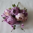 thumbnail image 2 of Nvzi Ramo de peonías artificiales de estilo europeo, 13 flores de primavera, ramos de peonías de seda artificiales, decoración para bodas, aniversarios, 12 unidades, 2 of 5